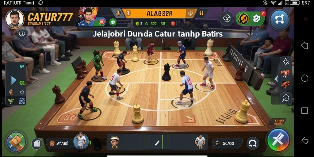 Screenshot gameplay CATUR777 menampilkan petualangan seru di dunia catur yang luas.