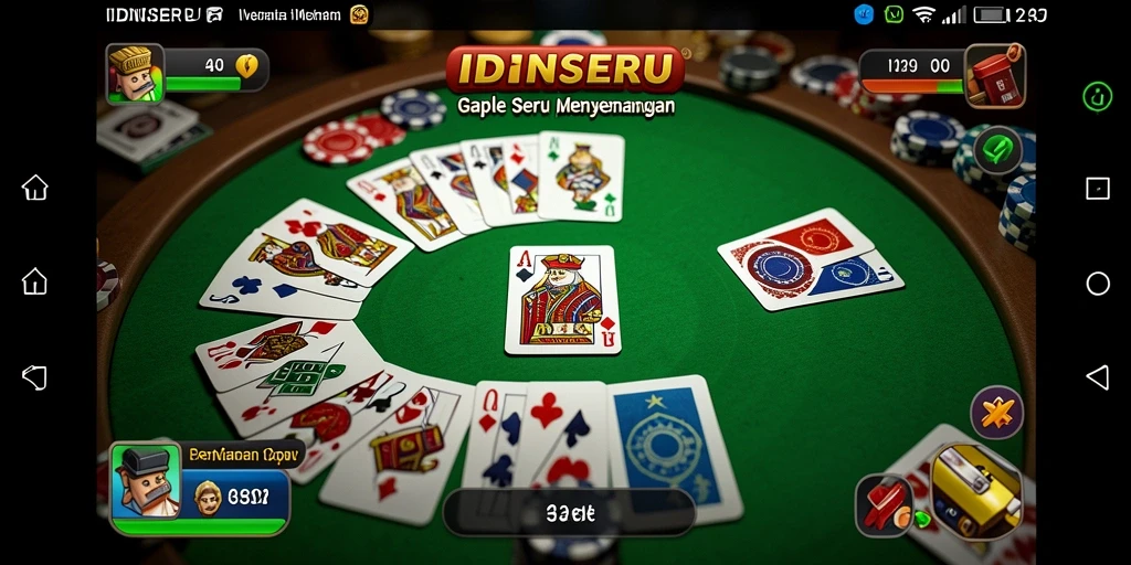 Screenshot dari gameplay Gaple yang menegangkan di IDNSERU.