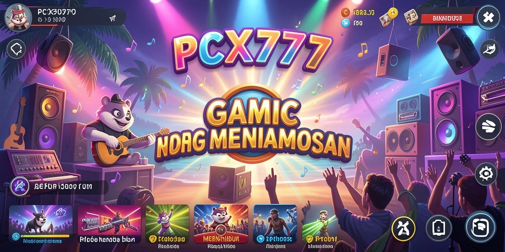 Tampilan gameplay dari PCX777 yang penuh warna dan interaktif.